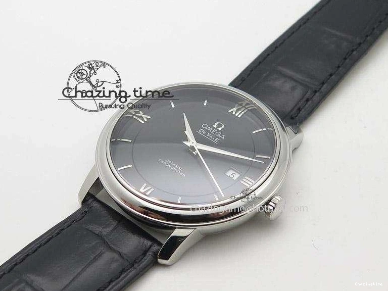 0113 De Ville MK 1:1 Best Edition SS Black Dial On Black Leather Strap A HighQuality 8261